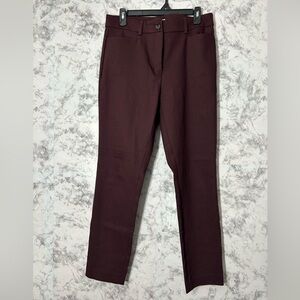 LOFT Curvy Tailored Pants in Wine Sz 8 EUC